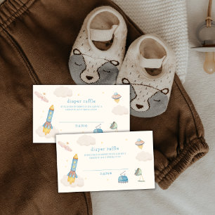 Boho Outer Space Raket Luier Raffle Baby Borrel Informatiekaartje
