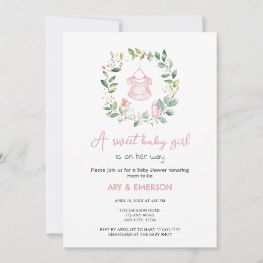 Boho  Outfit Baby shower Kaart (Voorkant)