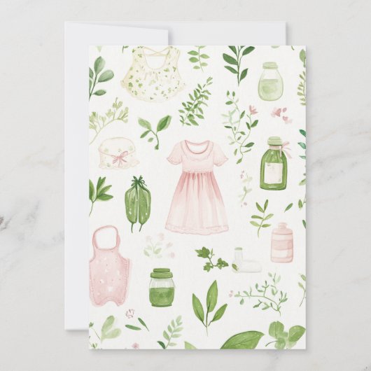 Boho Outfit Baby shower Kaart (Achterkant)
