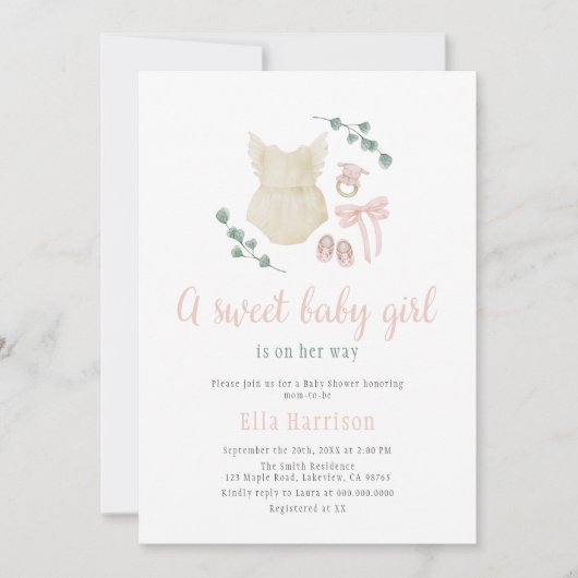 Boho  Outfit Baby shower Kaart (Voorkant)