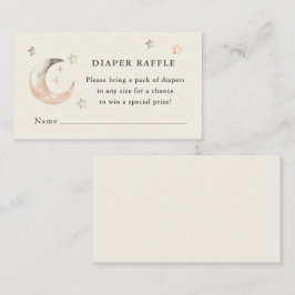 Boho Over de Maan Baby Shower Luier raffle Informatiekaartje