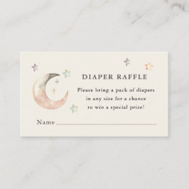 Boho Over de Maan Baby Shower Luier raffle Informatiekaartje
