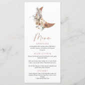 Boho Over het menu Moon Baby shower (Voorkant)