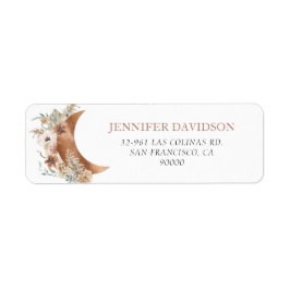 Boho over het Moon Return Address Label Sticker