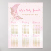 Boho Over the Moon Baby shower-zitschema Poster (Voorkant)