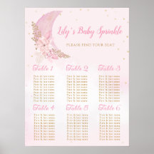Boho Over the Moon Baby shower-zitschema