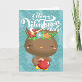 Boho Owl Happy Valentine's Day Kaart