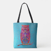 Boho Owl Tas: Levendige kunst - Dagelijkse stijl Tote Bag (Achterkant)