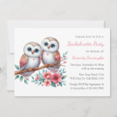 Boho Owl Woodland Rustic Bachelorette Party Kaart (Voorkant)
