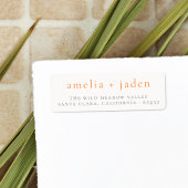 Boho Paar Namen Sinaasappel & Wit Retouradres Etiket