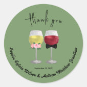 Boho Paar Wijn bruiloft dank u Ronde Sticker (Voorkant)