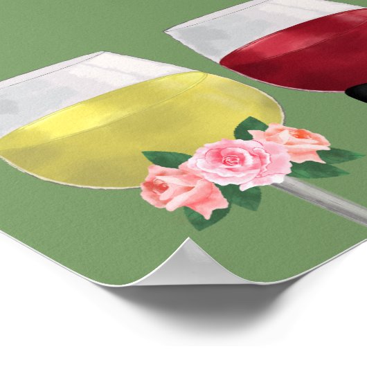  Boho paar Wijn bruiloft Zitting Grafiek Poster (Hoek)