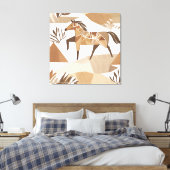 Boho paard Leaf Botanische kunststijl Eenvoudig Mo Canvas Afdruk (Insitu (Slaapkamer))