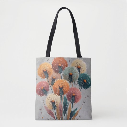 Boho Paardenbloem Bloemen Tote Bag (Voorkant)