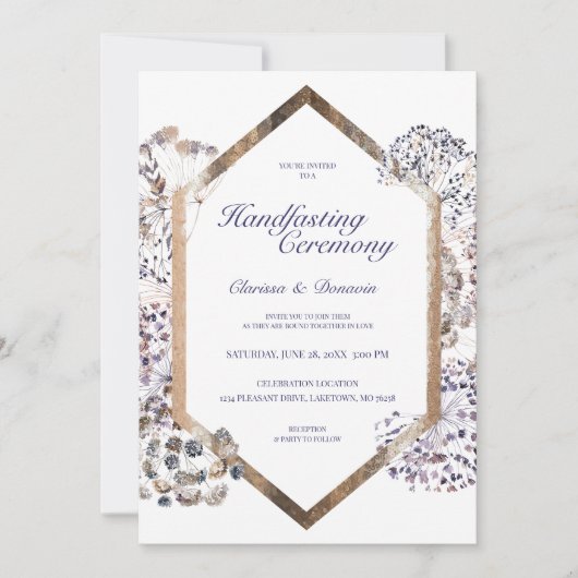 Boho paardenbloem bloemenpagan handvasten kaart (Voorkant)