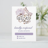 Boho paardenbloem bloemenpagan handvasten RSVP kaartje (Staand voorkant)