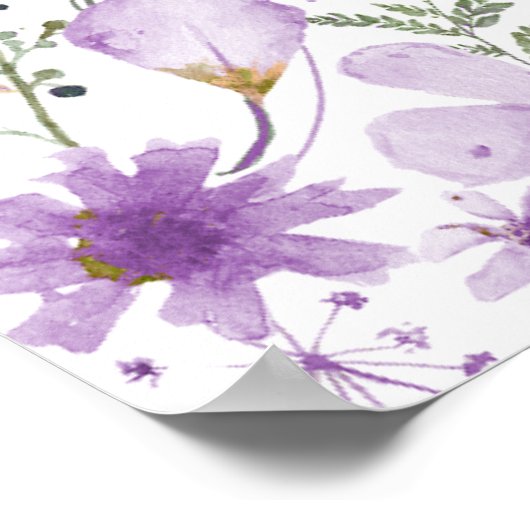 Boho Paars Baby shower Welkomstteken Poster (Hoek)