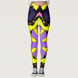 Boho paars, blauw, roze design. Een verklaring afl Leggings