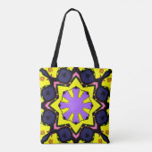Boho paars, blauw, roze design. Een verklaring afl Tote Bag (Achterkant)