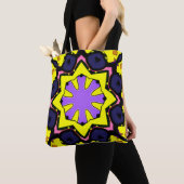 Boho paars, blauw, roze design. Een verklaring afl Tote Bag (Dichtbij)