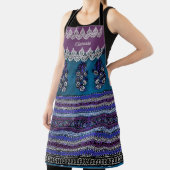  Boho Paars Blauwgroen Blauw Aangepaste Floral Schort (Insitu)