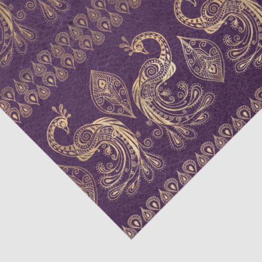 Boho Paars en Gold Peacock - Ontkoppeling Tissuepapier (Detail)