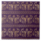 Boho Paars en Gold Peacock Tegeltje (Voorkant)