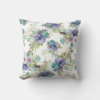 Boho Paars en Green Floral Kussen