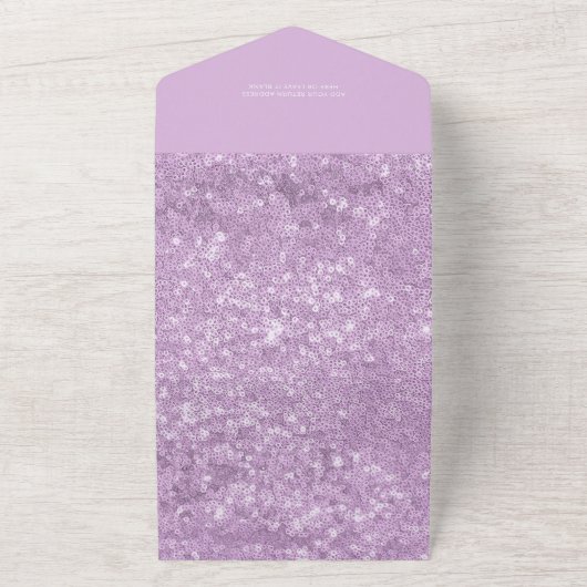 Boho Paars Floral Butterfly Girl Baby shower All In One Uitnodiging (Buitenkant)