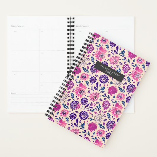 Boho Paars Floral Pattern Planner (Display)