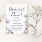 Boho Paars Floral Rehearsal Dinner Kaart