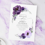 Boho Paars Floral Royal Vrijgezellenfeest Kaart<br><div class="desc">Paarse schoppen bloemen elegante bridale doucheuitnodigingen</div>