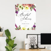 boho paars geel bruid welkomstteken poster (Thuiskantoor)