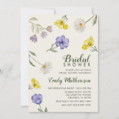 Boho Paars & Geel Wilde Bloemen Bruidsdouche Kaart (Voorkant)