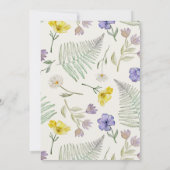 Boho Paars & Geel Wilde Bloemen Bruidsdouche Kaart (Achterkant)