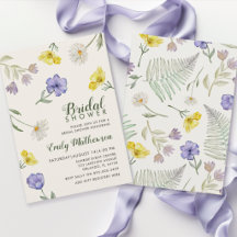 Boho Paars & Geel Wilde Bloemen Bruidsdouche