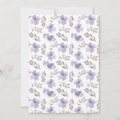 Boho Paars&Goud Bloemmotief Bruiloft Kaart (Achterkant)
