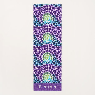 Boho Paars Groen Turquoise Tie-Dye Patroon Yogamat