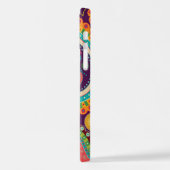 Boho Paars Hippy 60s Retro Paisley Samsung Galaxy iPhone Hoesje (Linkerkant)