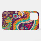Boho Paars Hippy 60s Retro Paisley Samsung Galaxy iPhone Hoesje (Achterkant horizontaal)