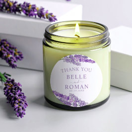 Boho Paars Lavendel Aquarel Favor Bruiloft Ronde Sticker