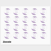 Boho Paars Lavendel Watercolor Favor Trouwen Ronde Sticker (Vel)