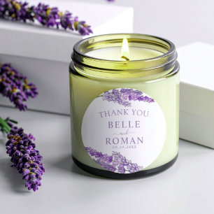 Boho Paars Lavendel Watercolor Favor Trouwen   Ronde Sticker
