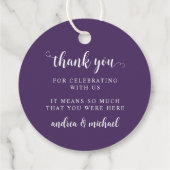 Boho Paars Lavender Floral Round Wedding Bedankjes Labels (Achterkant)