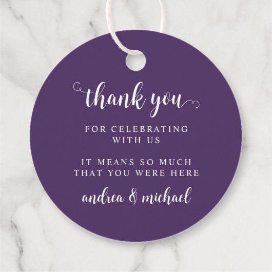 Boho Paars Lavender Floral Round Wedding Bedankjes Labels (Achterkant)