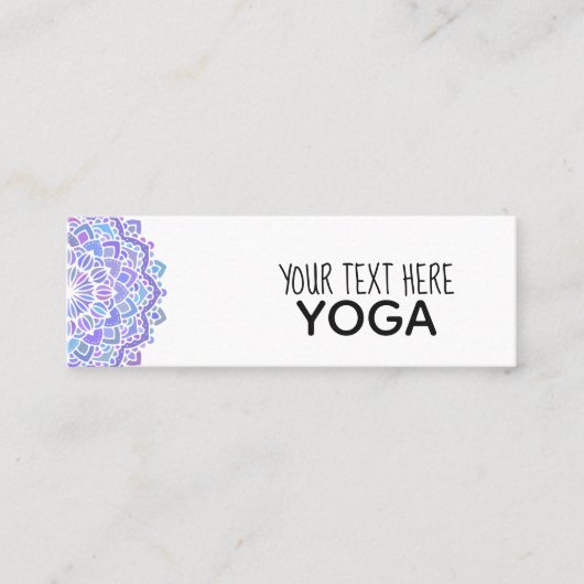 Boho Paars Mandala Yoga Mini Visitekaartje (Voorkant)