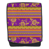  Boho Paars Mustard Yellow Floral Pattern Rugtassen (Voorkant)