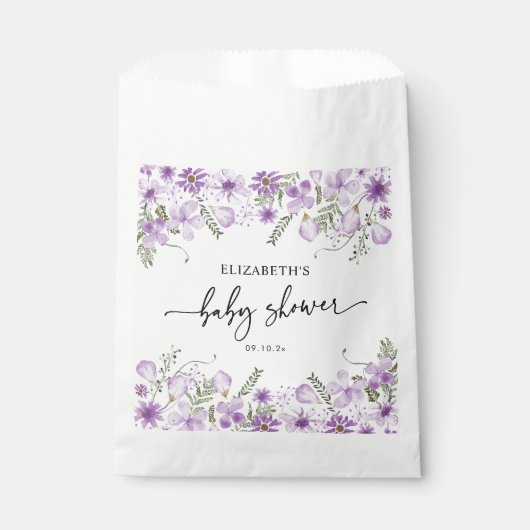 Boho Paars Neutraal Baby shower Favor Bag Bedankzakje (Voorkant)