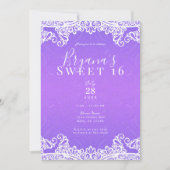 Boho Paars Roze & Witte Kant Weelderig Zoete 16 Fe Kaart (Voorkant)