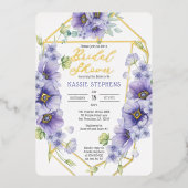 Boho Paars Violet Geometrische Vrijgezellenfeest - Folie Uitnodiging (Voorkant)